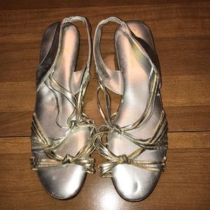 Katie Lee Collection silver and gold sandals
